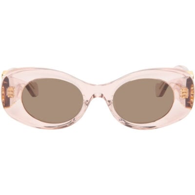 Loewe Pink Beveled Oval Maxi Anagram Sunglasses
