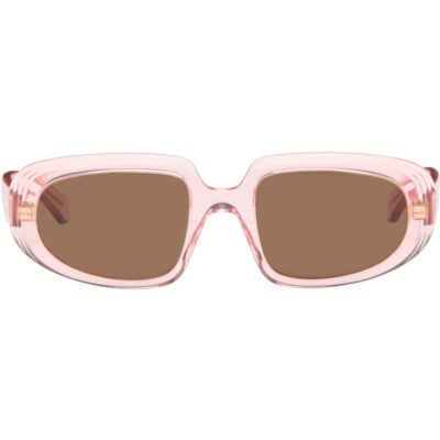 Loewe Pink Mini Anagram Steps Rectangular Sunglasses