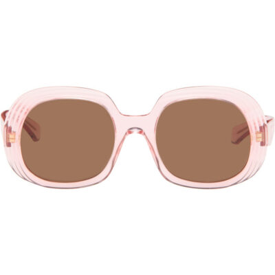 Loewe Pink Mini Anagram Steps Square Sunglasses