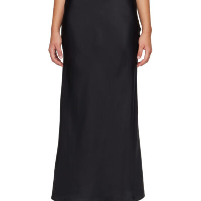 Loulou Studio Black ELI Silk Twill Maxi Skirt
