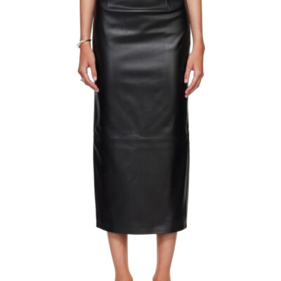Loulou Studio Black INGA Leather Maxi Skirt