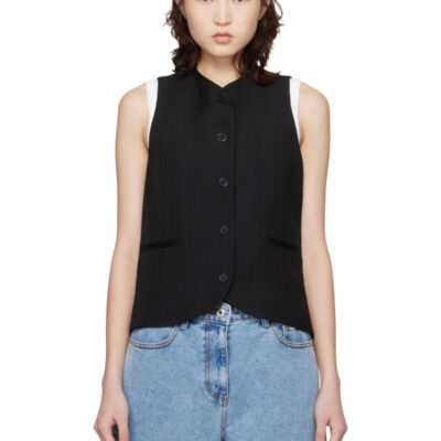 Loulou Studio Black Paco Tailored Waistcoat