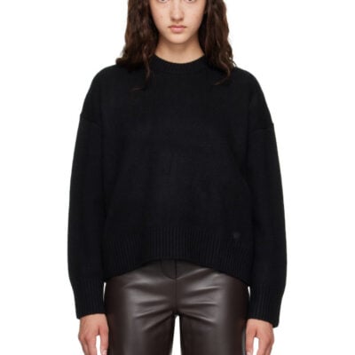 Loulou Studio Black PIA LDS Oversized Sweater