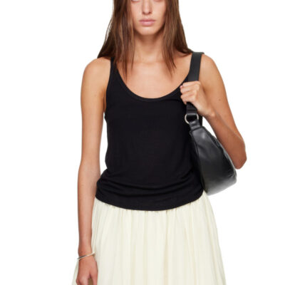 Loulou Studio Black RONI Rib Jersey Tank Top