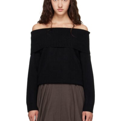 Loulou Studio Black SIBYL Off The Shoulder Sweater