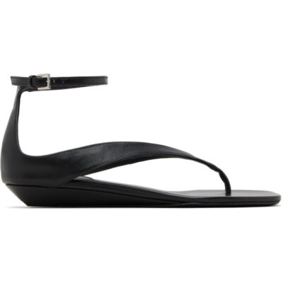 Loulou Studio Black Zio Flip Flop Sandals