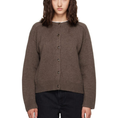 Loulou Studio Brown AIDAR LDS Wool Cashmere Cardigan