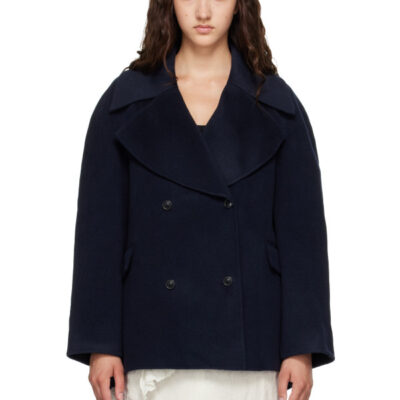 Loulou Studio Navy NEIL Double Breasted Jacket