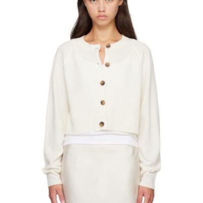 Loulou Studio Off-White HEIKE Cashmere Cardigan