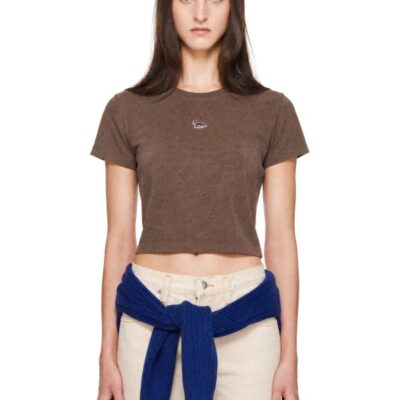 Maison Kitsune Brown Baby Fox Baby T-shirt