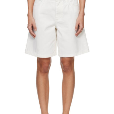 Maison Kitsune White Denim Shorts