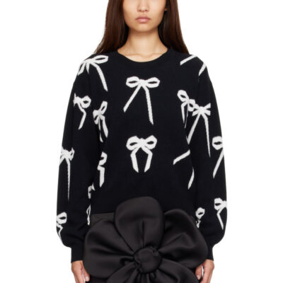 Marc Jacobs Black Bow Jacquard Sweater
