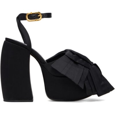 Marc Jacobs Black 'The Bow' Platform Heeled Sandals
