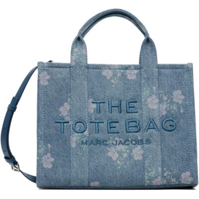 Marc Jacobs Blue Antique Floral Denim Medium Tote