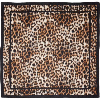 Marc Jacobs Brown Leopard Silk Scarf