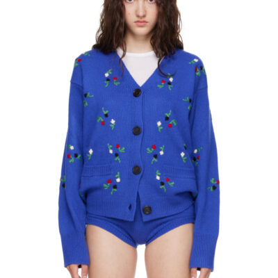 Marni Blue Floral Details Cardigan