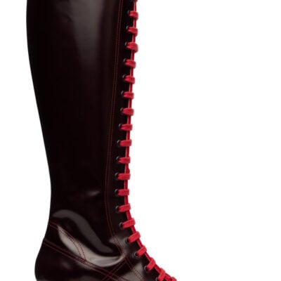 Marni Brown Leather Lace-Up Tall Boots