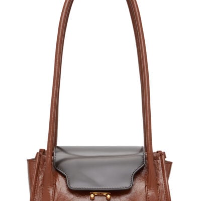 Marni Brown Leather Trunkette Bag