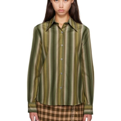 Marni Green Cotton Silk Shirt