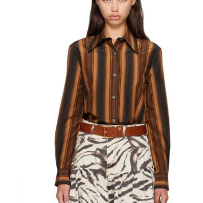 Marni Orange Silk Shirt