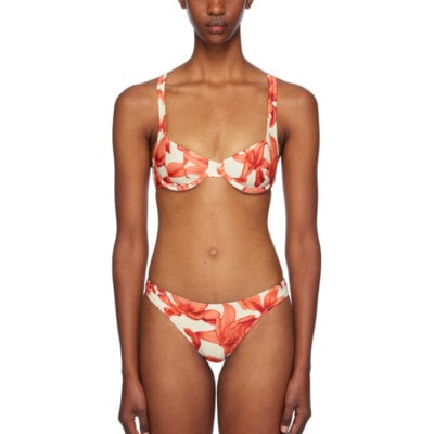 Miaou Beige & Red Luz Bikini Top
