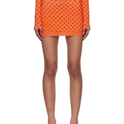 Miaou Orange & Red Elektra Miniskirt