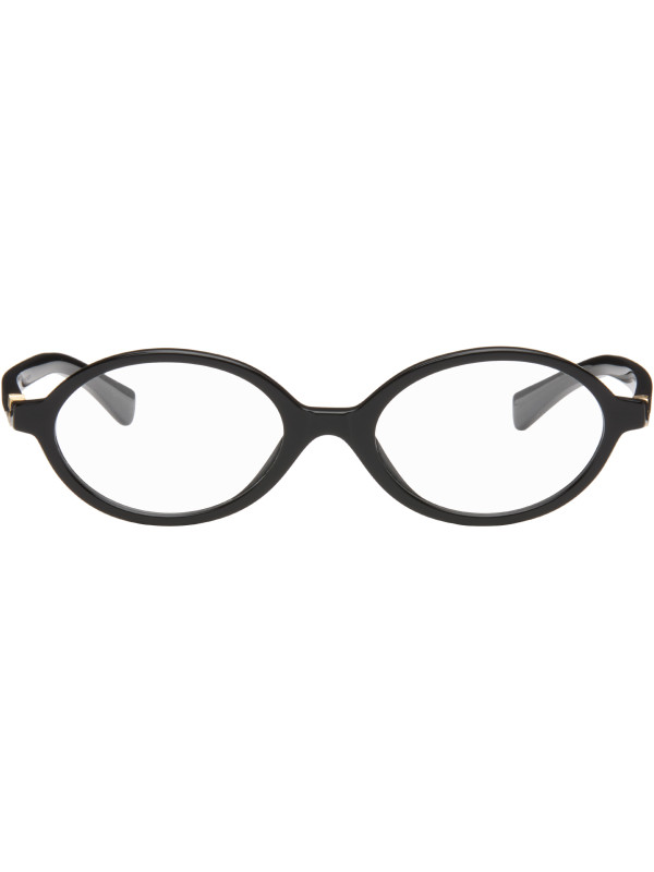 Miu Miu Black 'Breaking the Rules' Oval Glasses