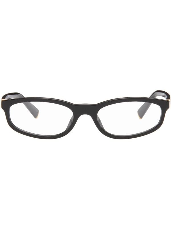 Miu Miu Black Slim Cateye Glasses