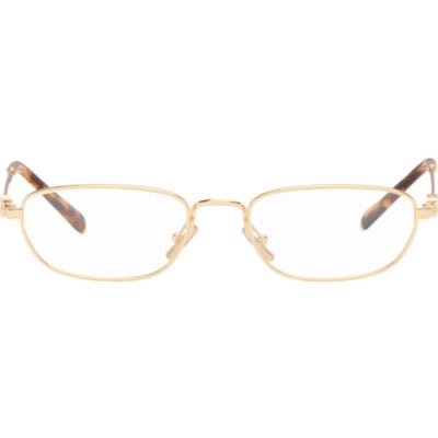 Miu Miu Gold Rectangular Glasses