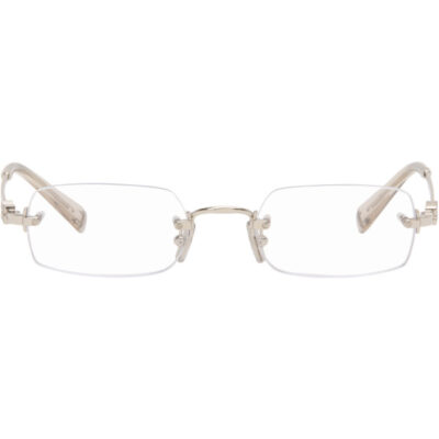Miu Miu Silver Rimless Glasses