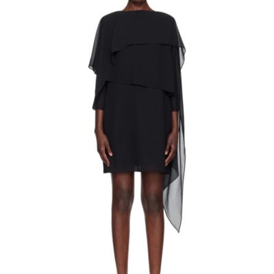 MM6 Maison Margiela Black Chiffon Minidress