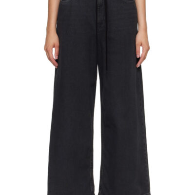 MM6 Maison Margiela Black Drawstring Jeans