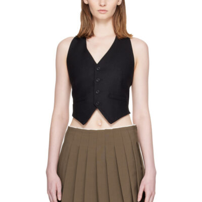 MM6 Maison Margiela Black Flannel Vest