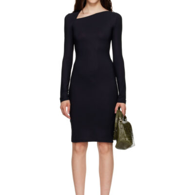 MM6 Maison Margiela Black Jersey Midi Dress