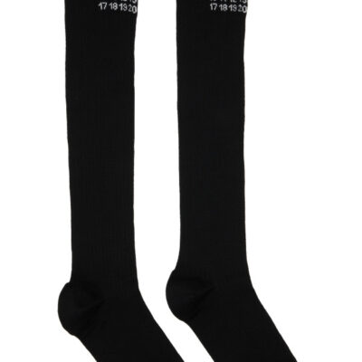 MM6 Maison Margiela Black Knee-High Socks