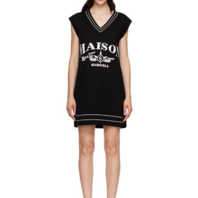 MM6 Maison Margiela Black Knitted Minidress