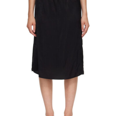MM6 Maison Margiela Black Lining Look Midi Skirt