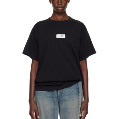 MM6 Maison Margiela Black Logo Patch T-shirt