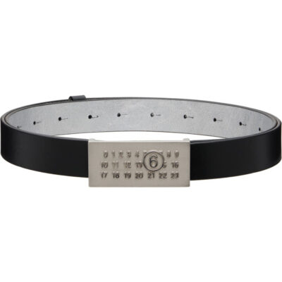 MM6 Maison Margiela Black Numeric Buckle Leather Belt
