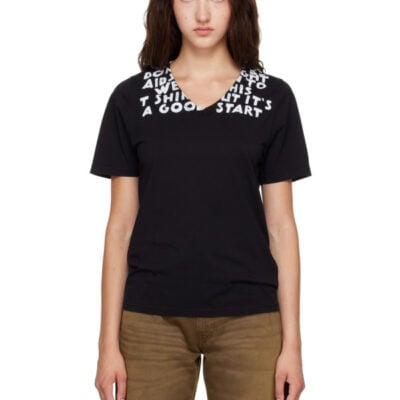 MM6 Maison Margiela Black SIDA Print T-shirt