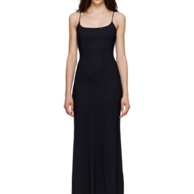 MM6 Maison Margiela Black Slip Maxi Dress