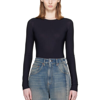 MM6 Maison Margiela Black Technical Jersey Bodysuit