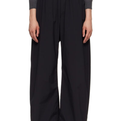MM6 Maison Margiela Black Wide Leg Trousers