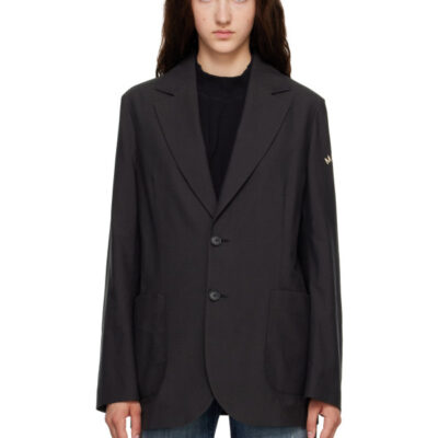 MM6 Maison Margiela Black Wool-Blend Blazer