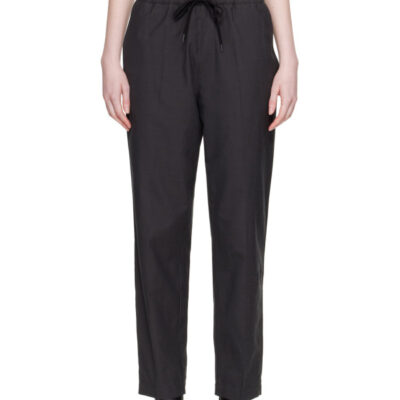 MM6 Maison Margiela Black Wool Drawstring Trousers