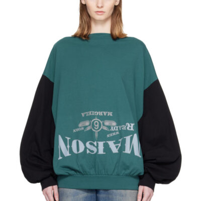 MM6 Maison Margiela Blue & Black Upside Down Top