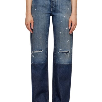 MM6 Maison Margiela Blue Distressed Panel Denim Jeans