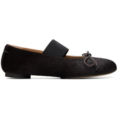 MM6 Maison Margiela Brown Anatomic Numeric Ballerina Flats