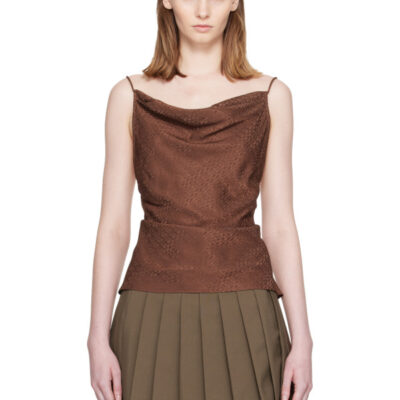 MM6 Maison Margiela Brown Jacquard Camisole