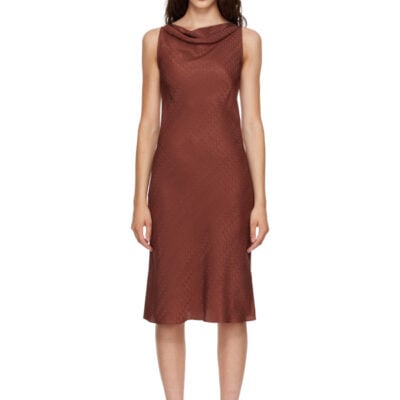MM6 Maison Margiela Brown Jacquard Midi Dress